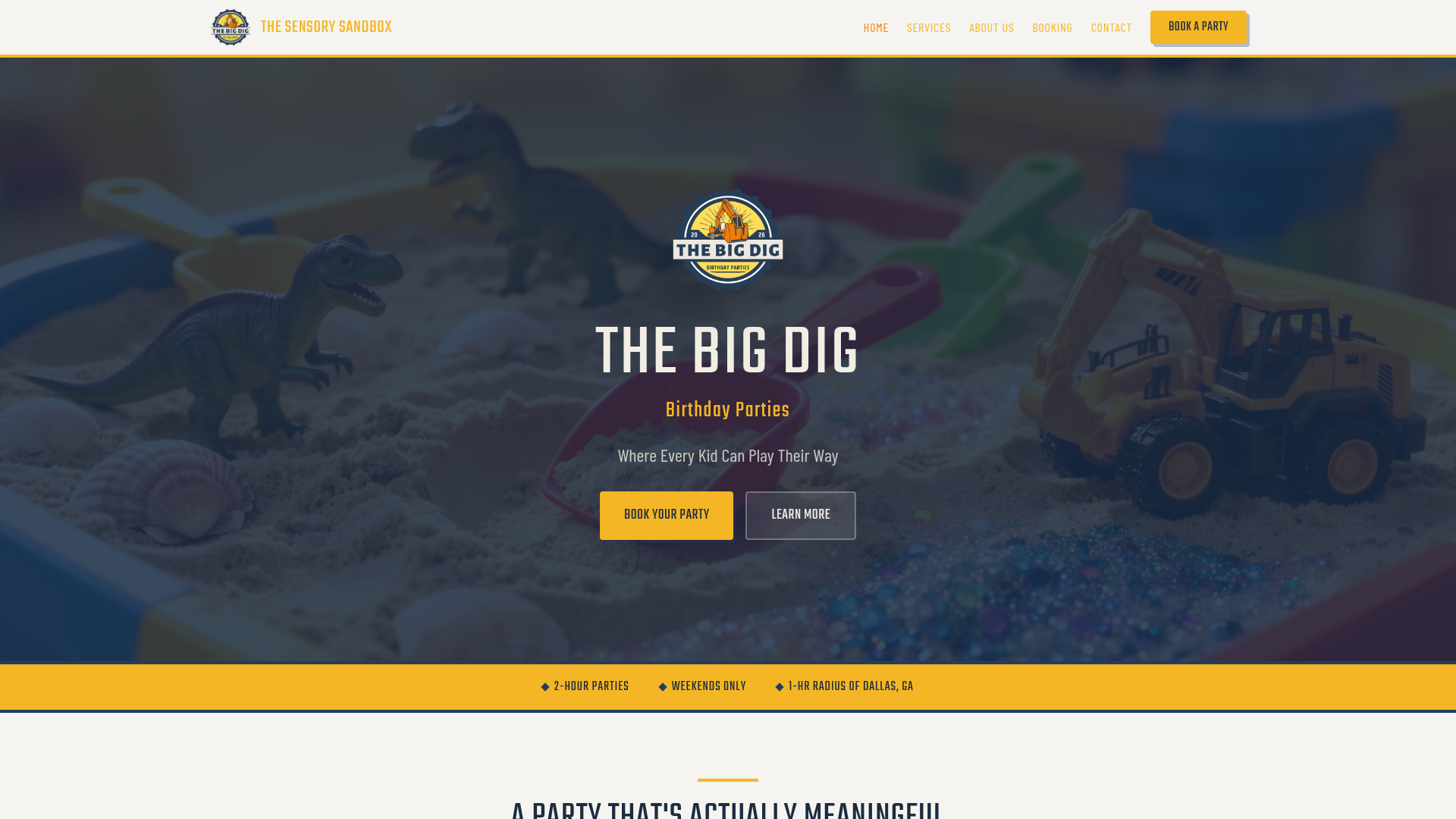 The Sensory Sandbox website screenshot